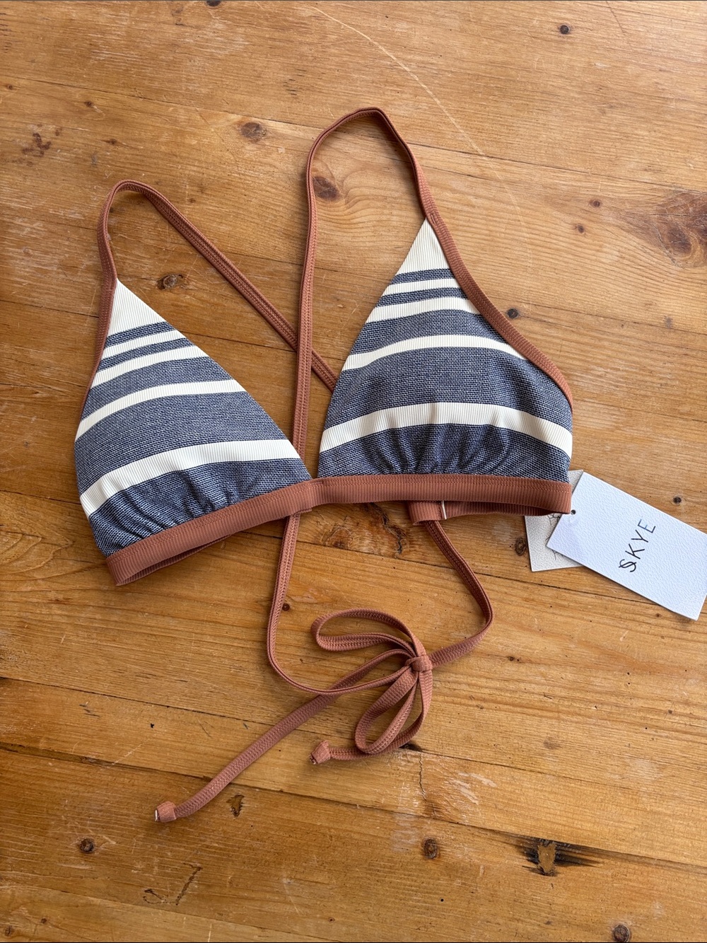 Skye Swimwear | Jayme Fixed Triangle Bikini Top in Cape Cod